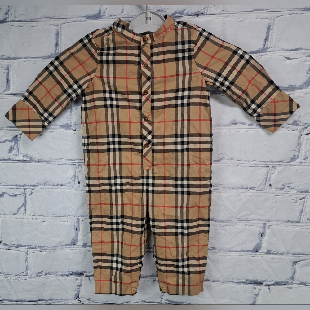 Burberry Baby One Piece Full Jumpsuit Bodysuit Iconic Nova Check Size 18M 65cm